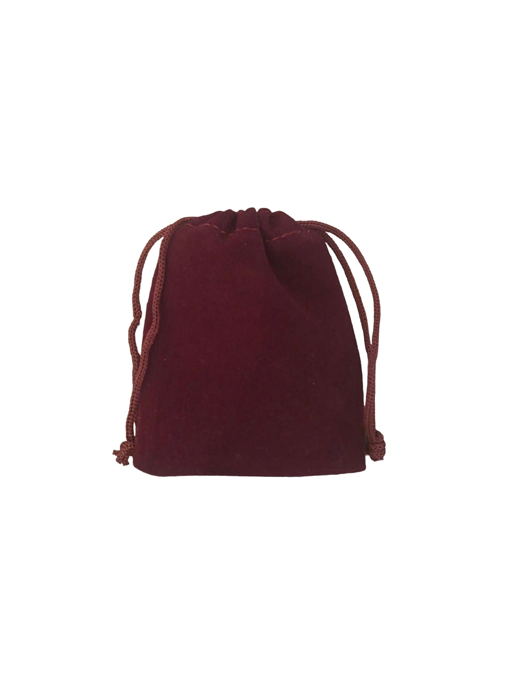 Dark Red Velvet Drawstring Pouch